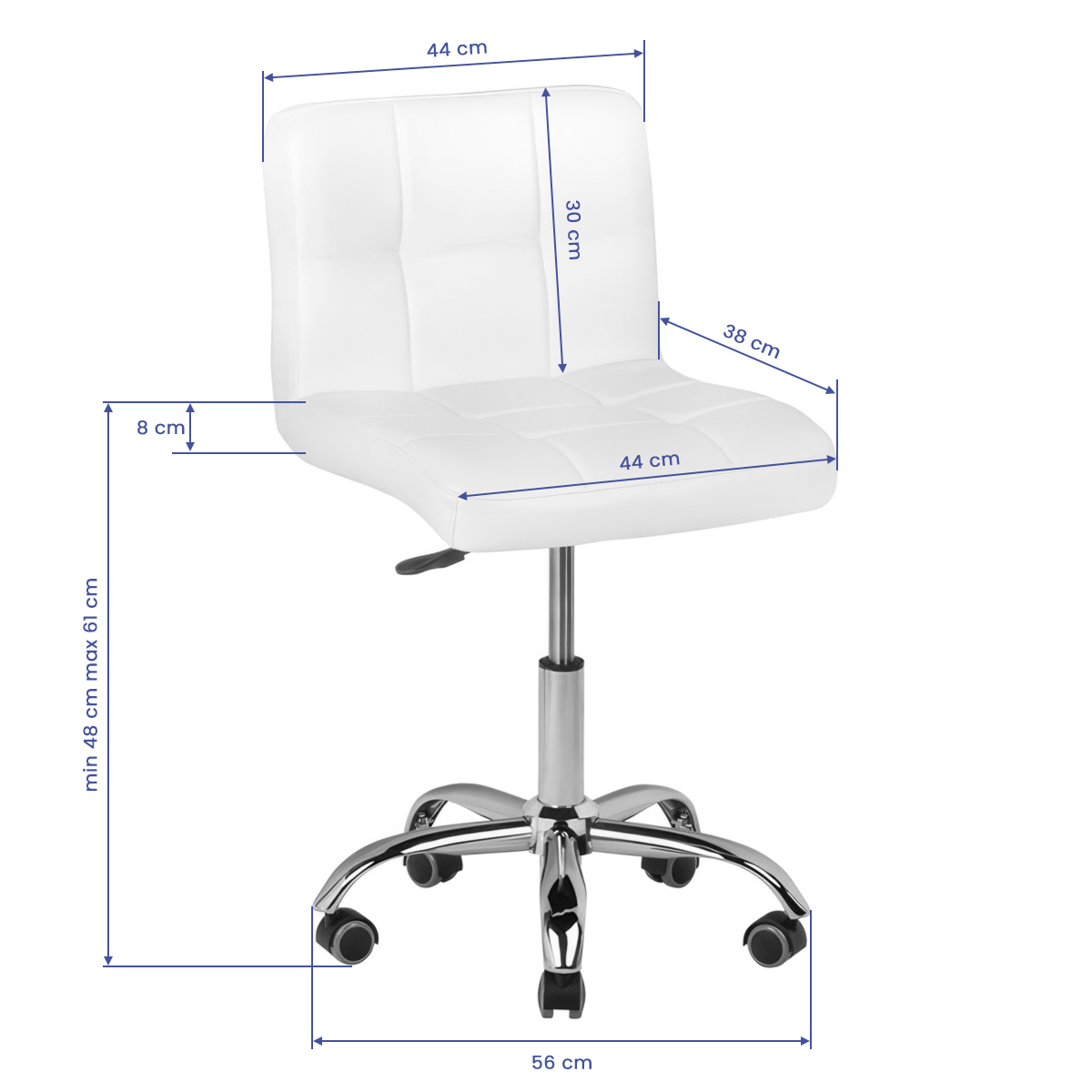 Kozmetické kreslo A-5299 biele