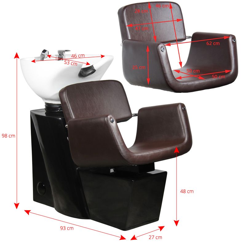 Umývací box do kaderníctva Gabbiano Helsinky hnedý