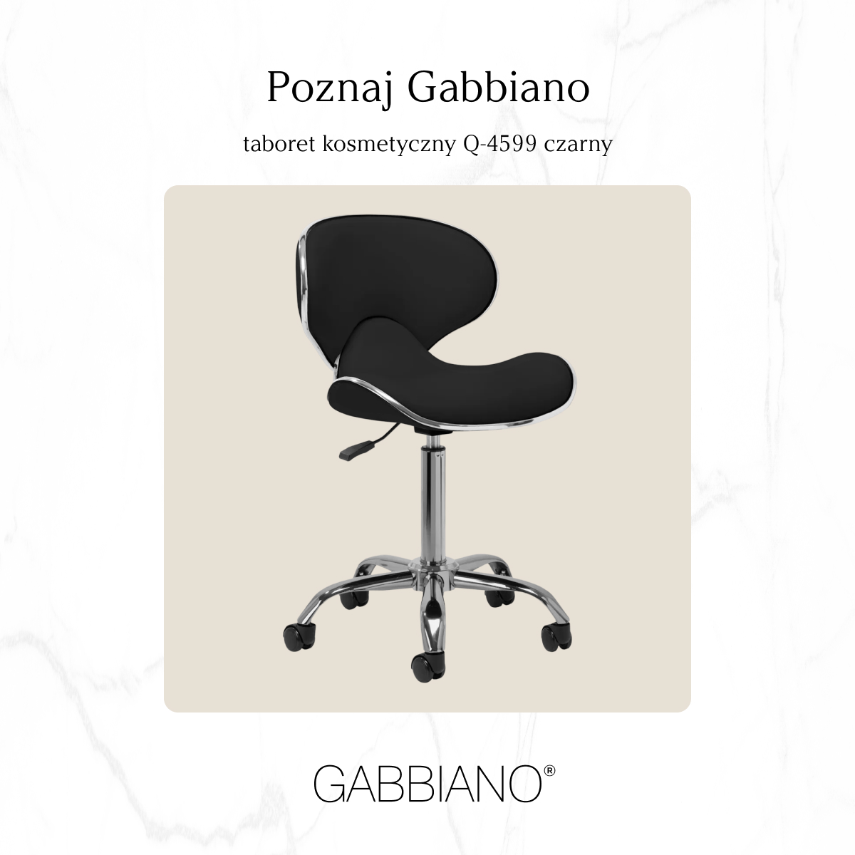 Gabbiano kozmetická stolička čierna Q-4599