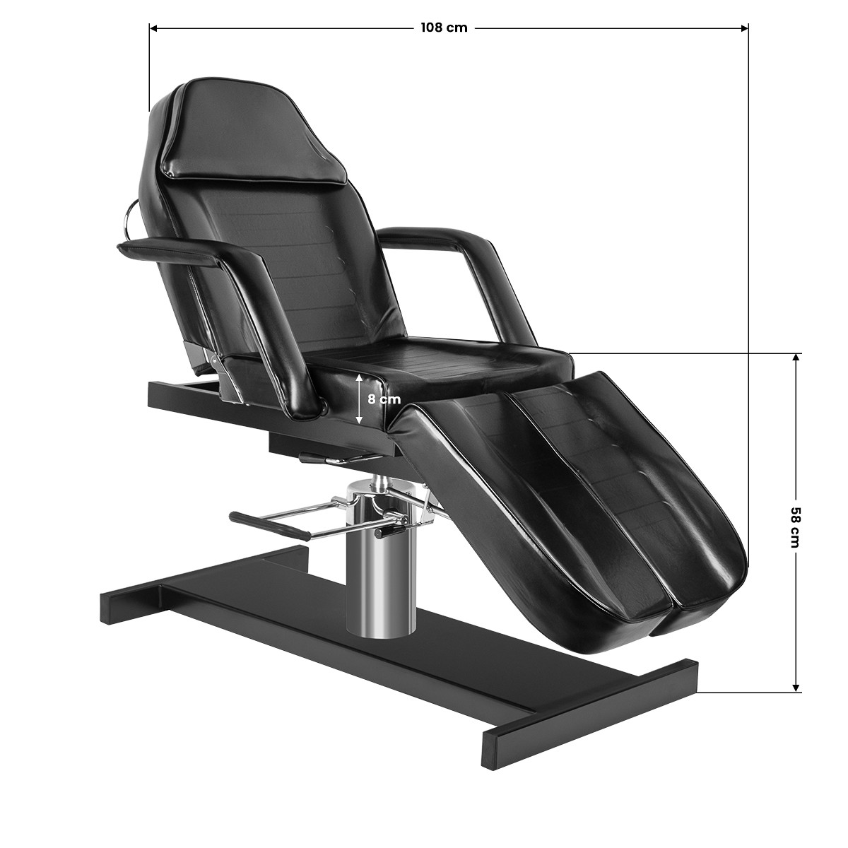 Kreslo na pedikúru hydraulické čierne A210C