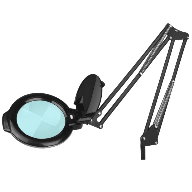 Lampa s lupou LED Glow Moonlight 8013/6' čierna so stojanom