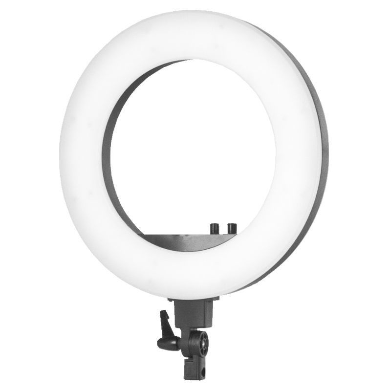 RING kruhová LED lampa light 18' 48W  čierna na stojane