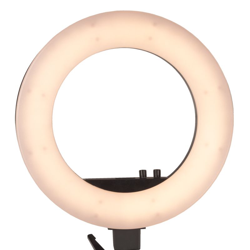 RING kruhová LED lampa light 18' 48W  čierna na stojane