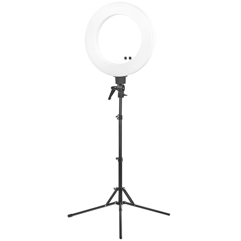 Kruhová lampa RING LED 18' 48W biela na stojane