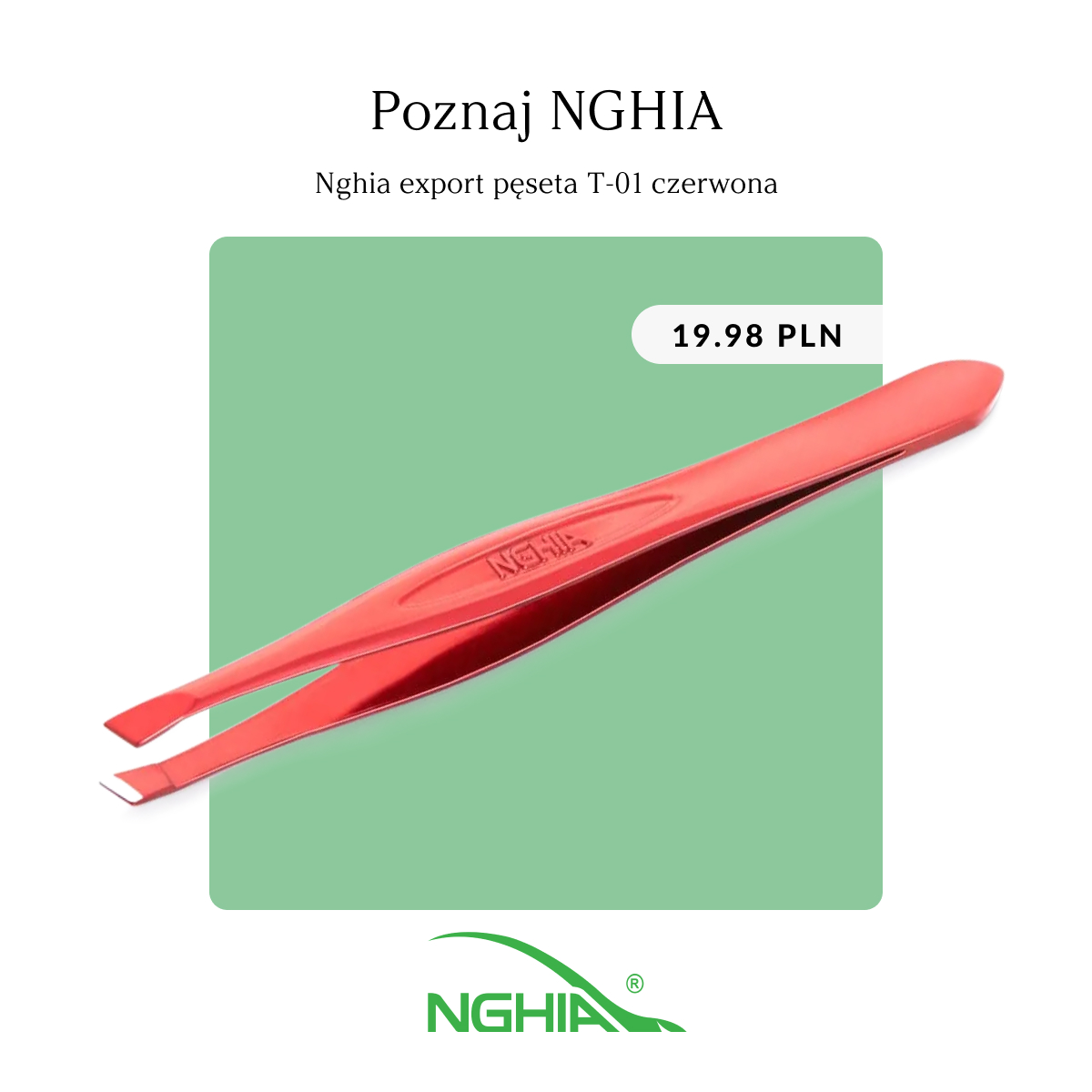 Nghia export pinzeta šikmá T-01 červená
