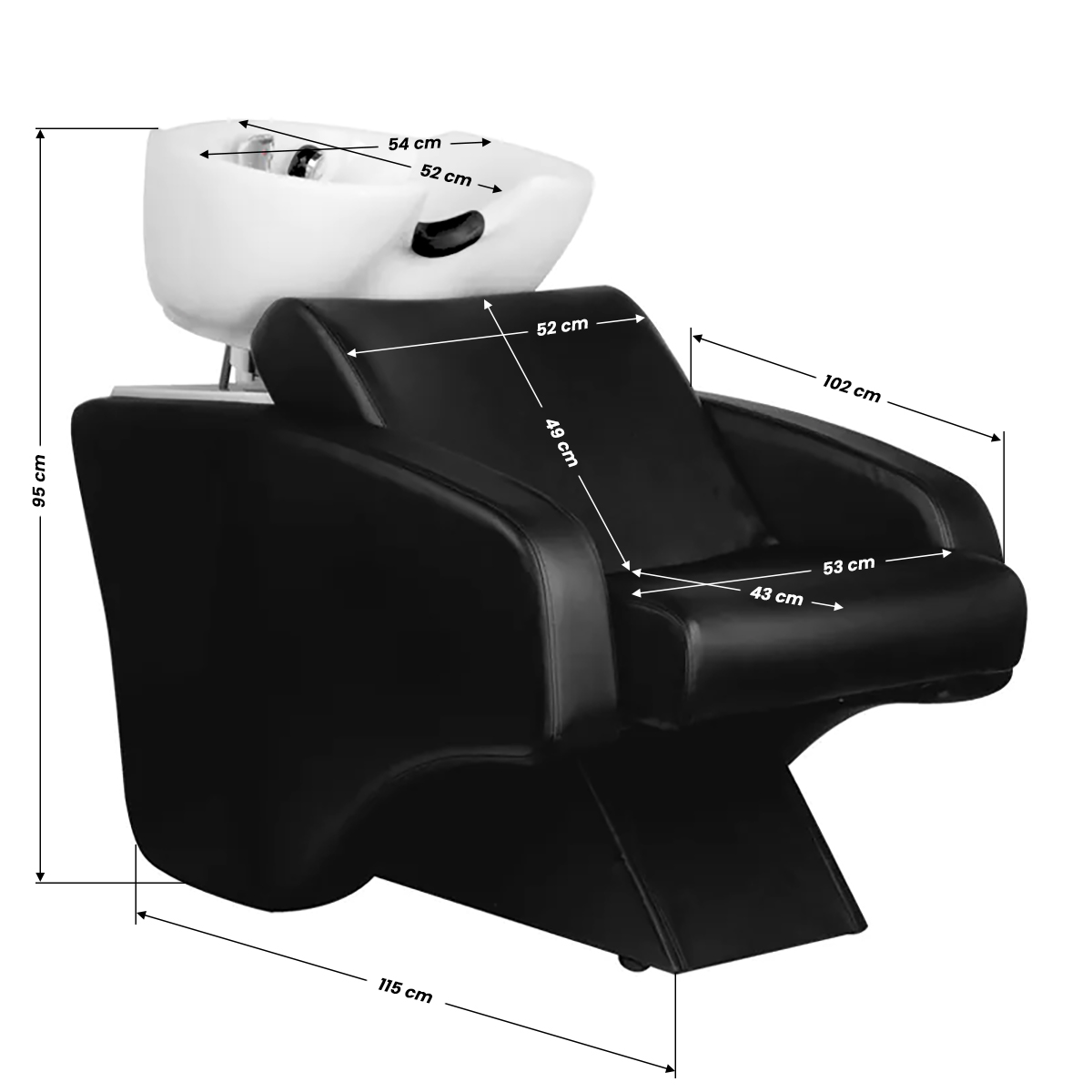 Myjnia fryzjerska Hair System C38 czarna