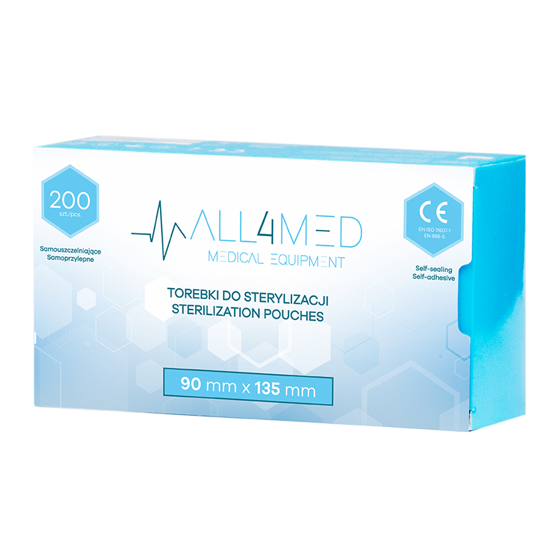 Autoklávovateľné vrecká All4med 90 mm x 135 mm 200 ks.
