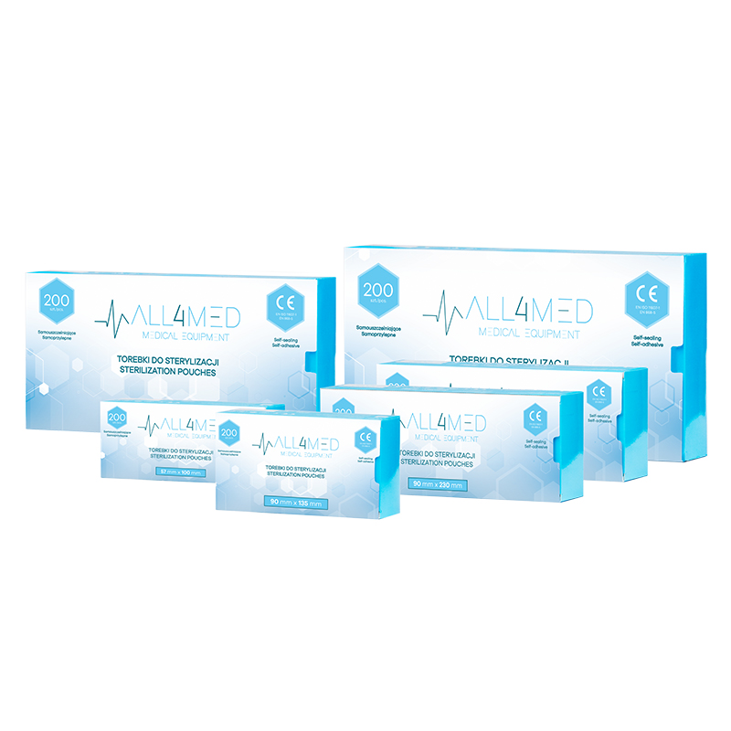 Autoklávovateľné vrecká All4med 135 mm x 250 mm 200 ks.