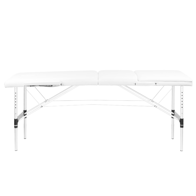 Skladací masážny stôl hliníkový komfort biely Activ Fizjo 3 dielny