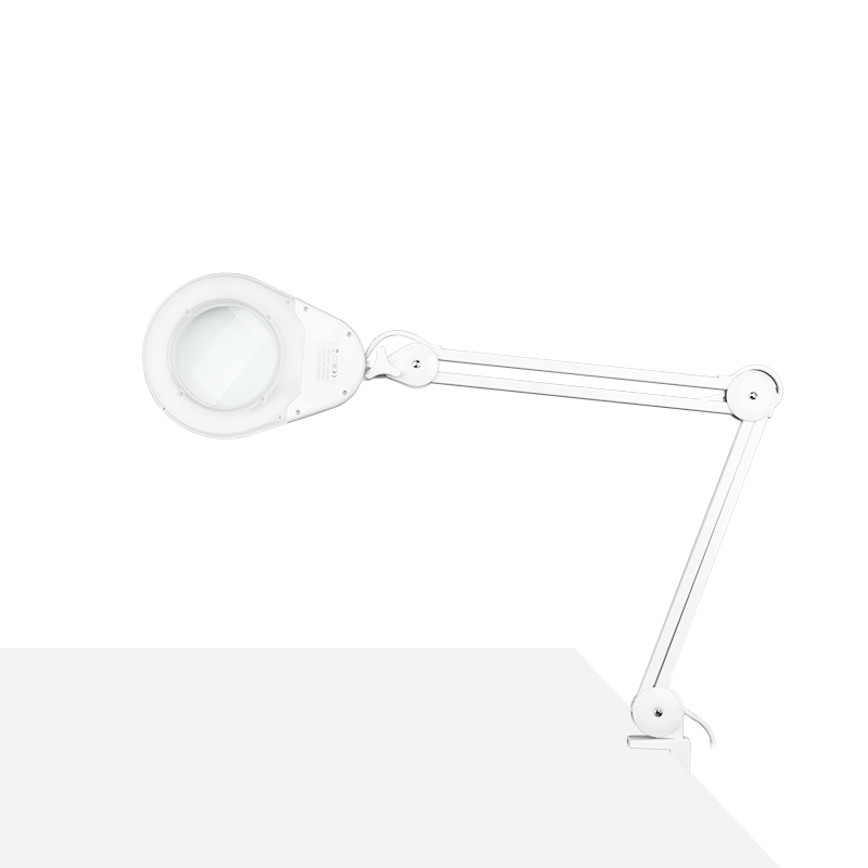 Lampa s lupou LED Eco biela na stojane