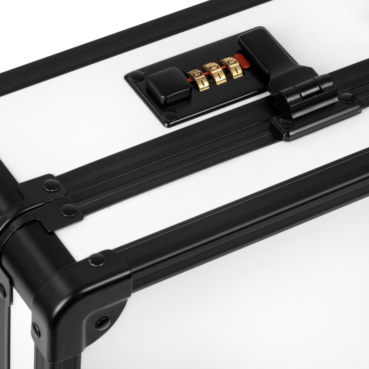 Bielo-čierny kadernícky kufor BARBER