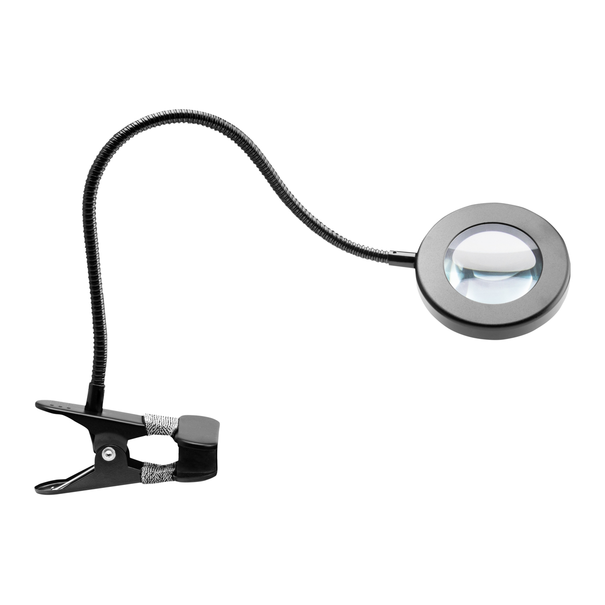 Snake ring LED lampa s lupou na stôl čierna
