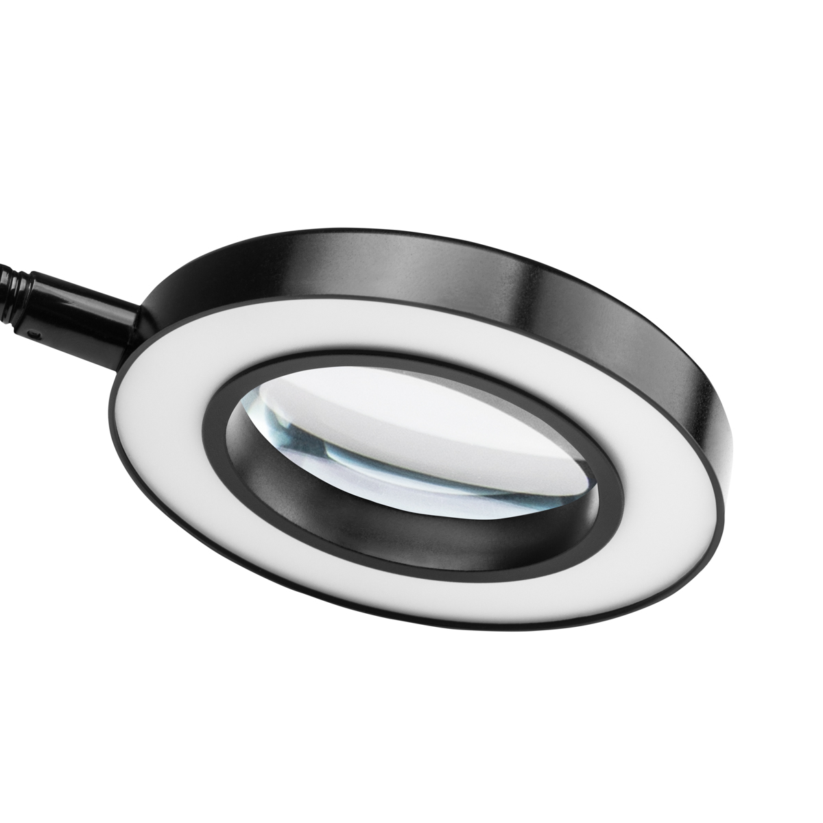 Snake ring LED lampa s lupou na stôl čierna