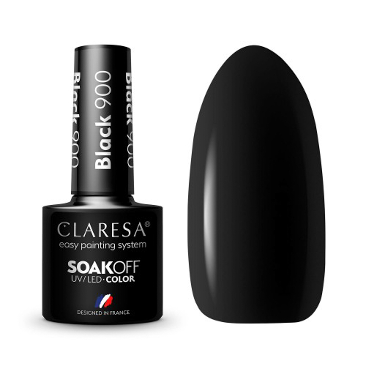 CLARESA Čierny gél lak na nechty BLACK 900 -5g