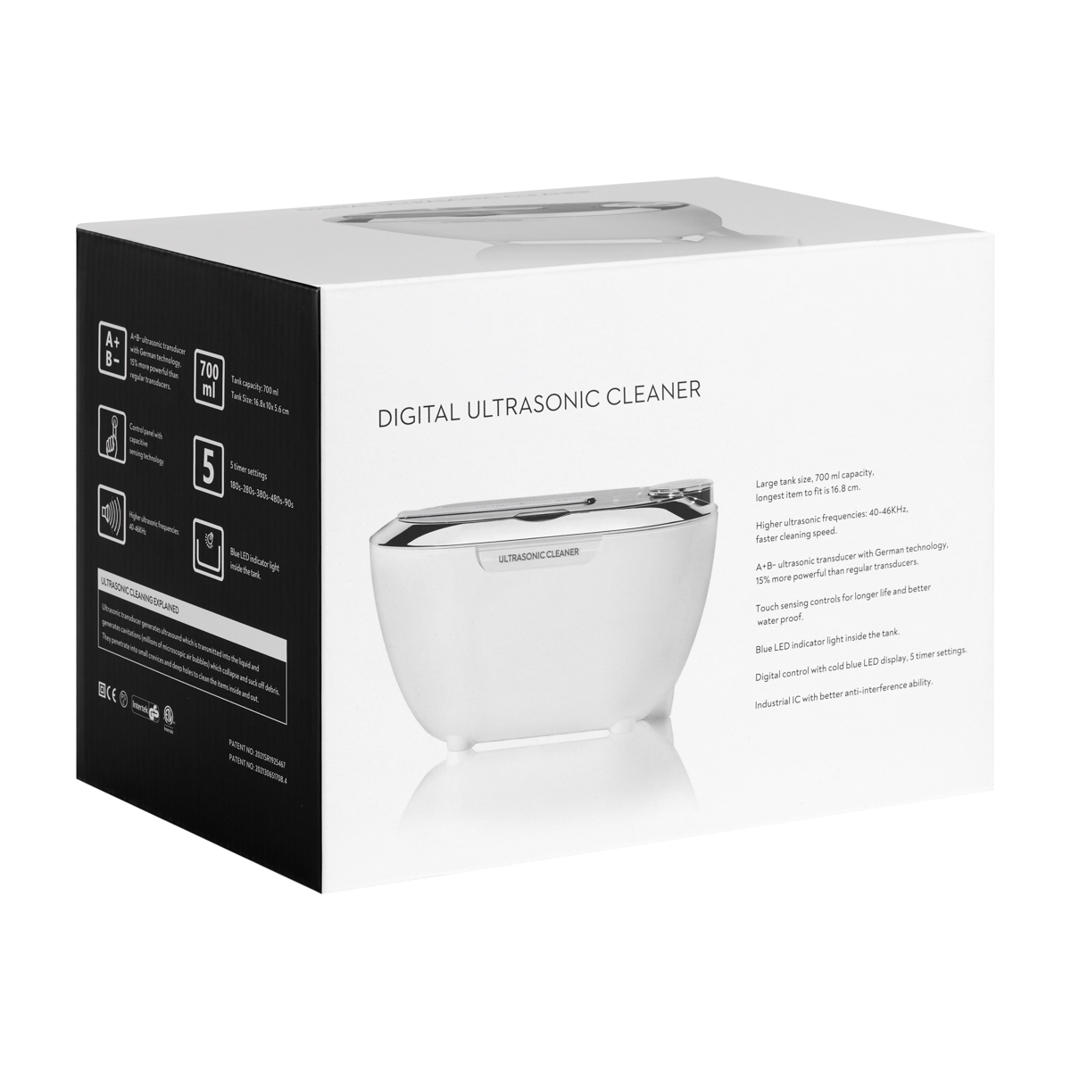 Ultrazvuková čistička ACD-3840 (0,6 l, 31 W) biela