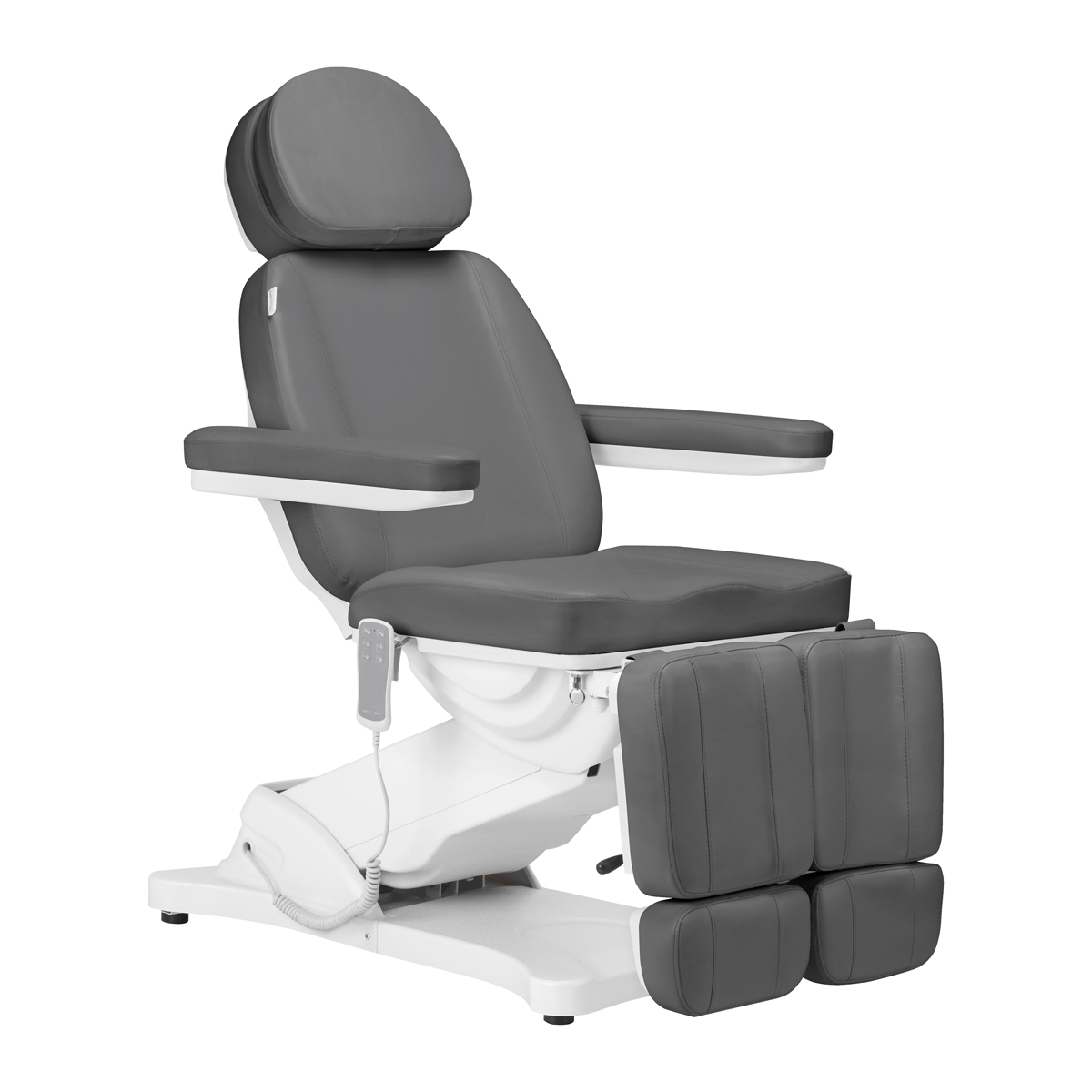 Pedikérske kreslo SILLON CLASSIC, 3 motory, s kolískou sivé