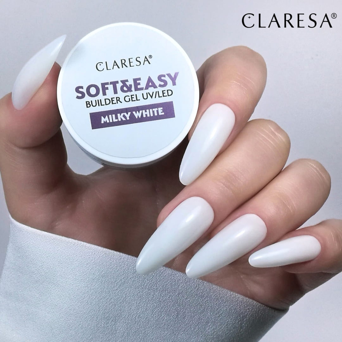 Claresa stavebný gél Soft & Easy mliečna biela 12g