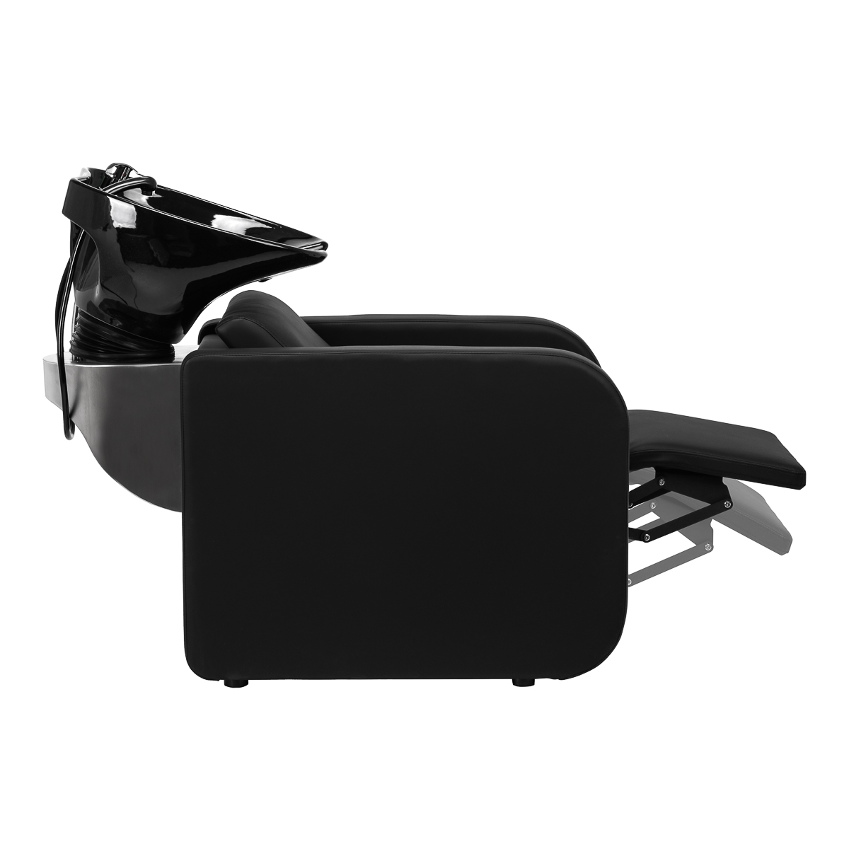 Kadernícky umývací box Gabbiano Sylvia s elektrickou opierkou nôh čierny