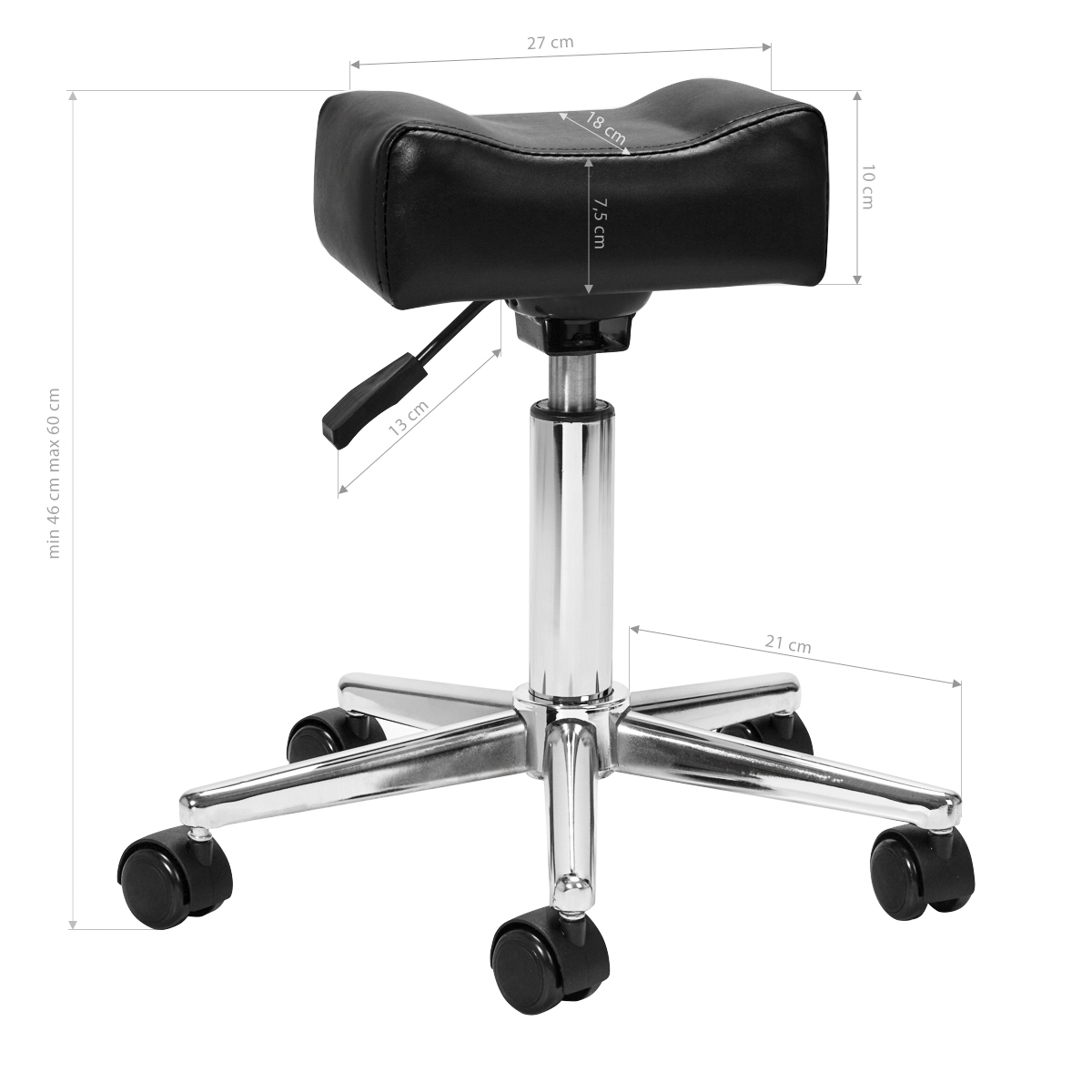 Mobilná podnožka na pedikúru Sillon Bell, čierna