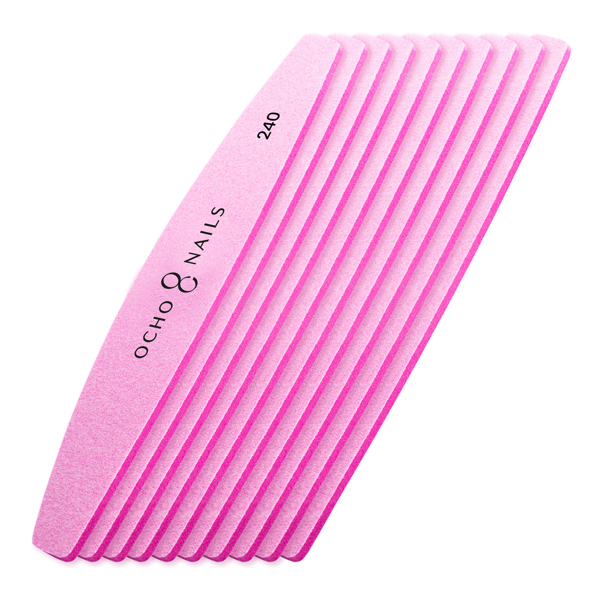 Ocho Nails pilník polmesiac kovové jadro + pilníky 240 10 ks