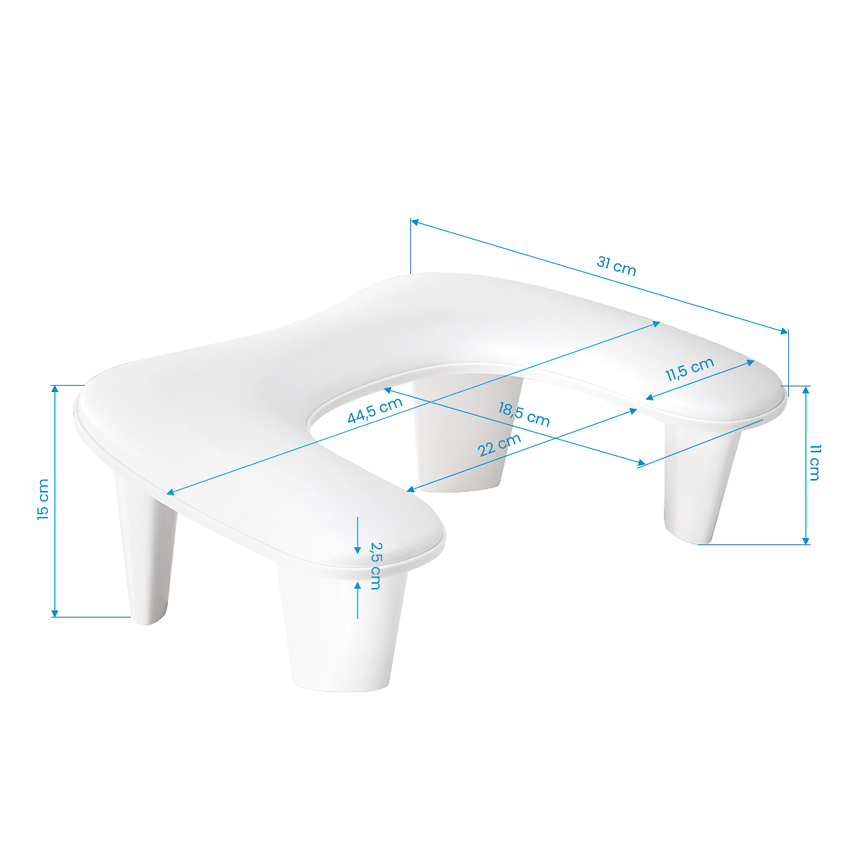 Opierka na manikúru MOMO Croissant, biela