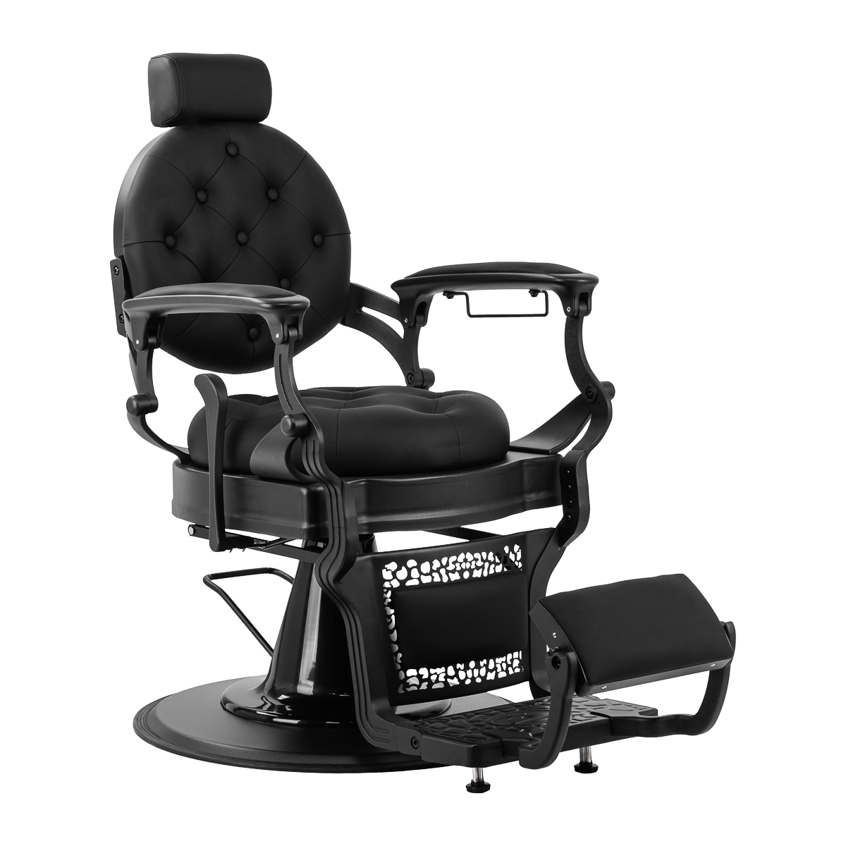 Gabbiano barberské kreslo Niccolo čierne s čiernym rámom