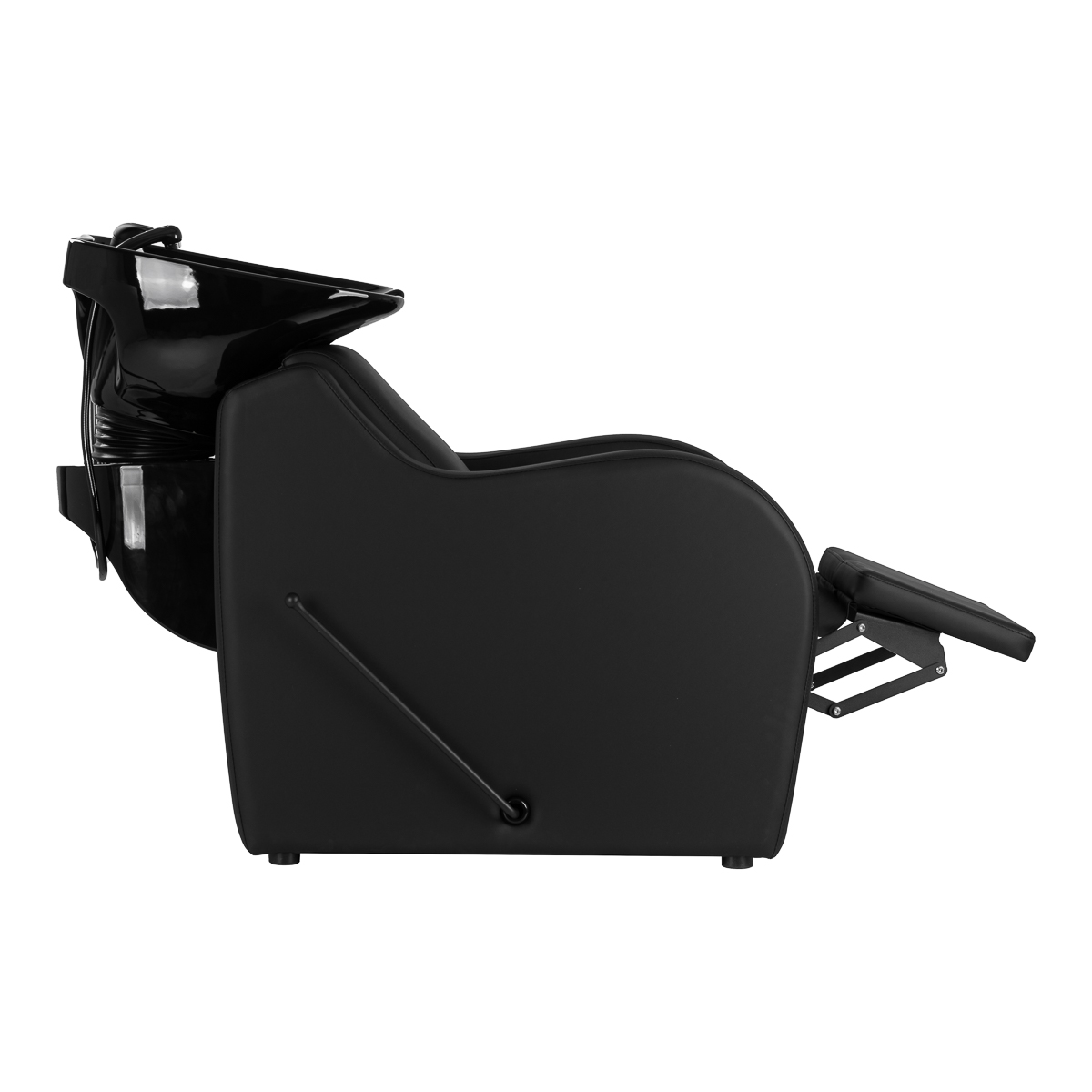 Kadernícky umývadlový stojan Gabbiano Carmen s nastaviteľnou opierkou na nohy, čierny