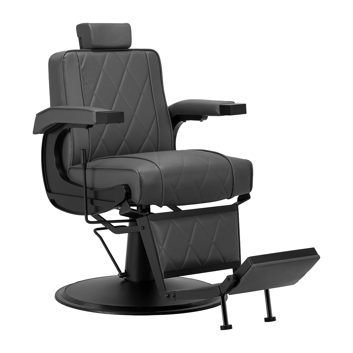 Barberio kėdė Hair System BM88066B pilka ant juodo pagrindo