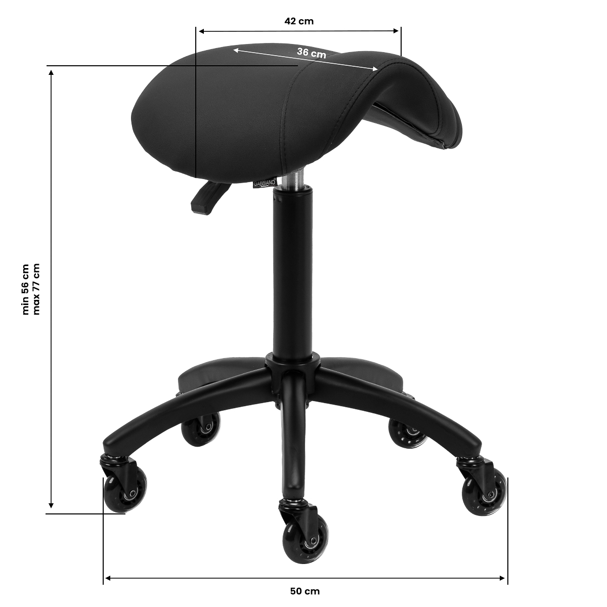 Gabbiano sedlová stolička čierna D032