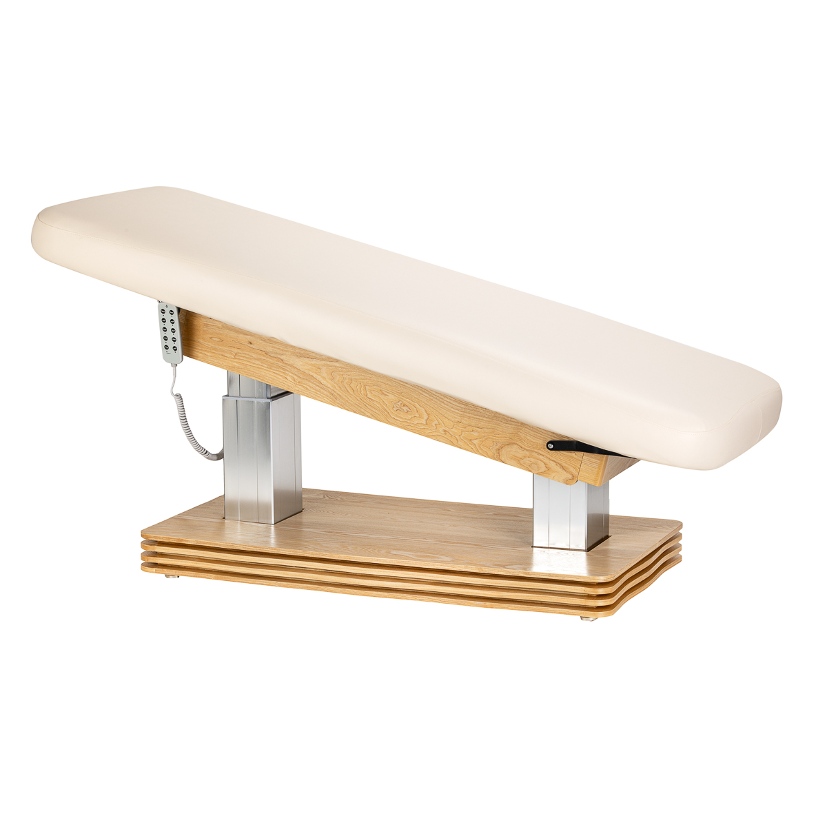 Ležadlo Sillon Comfort SPA, krémové s svetlo hnedou základňou