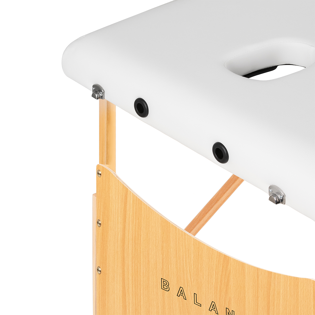 Balance skladací masážny stôl drevený 2 segmenty 190x70 bielý