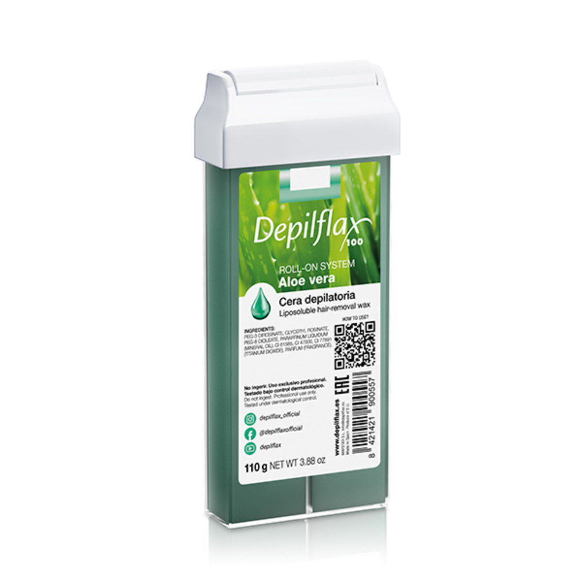 Depilflax 100 depiliacinis vaškas ritinėlis Aloe 110 g
