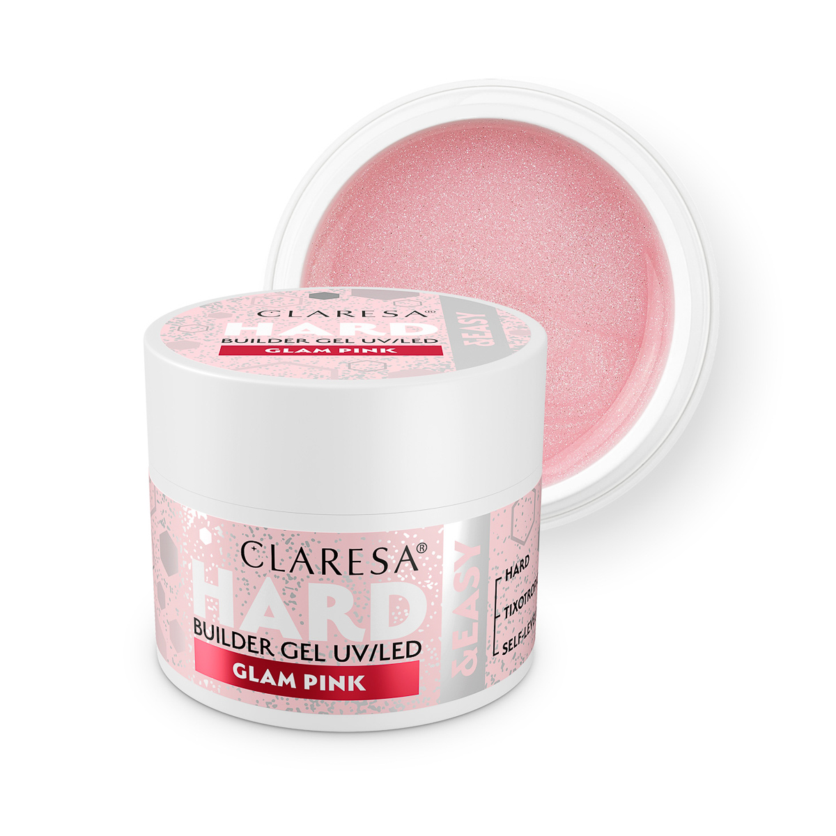 Claresa HARD&EASY stavebný gél GLAM PINK 45g