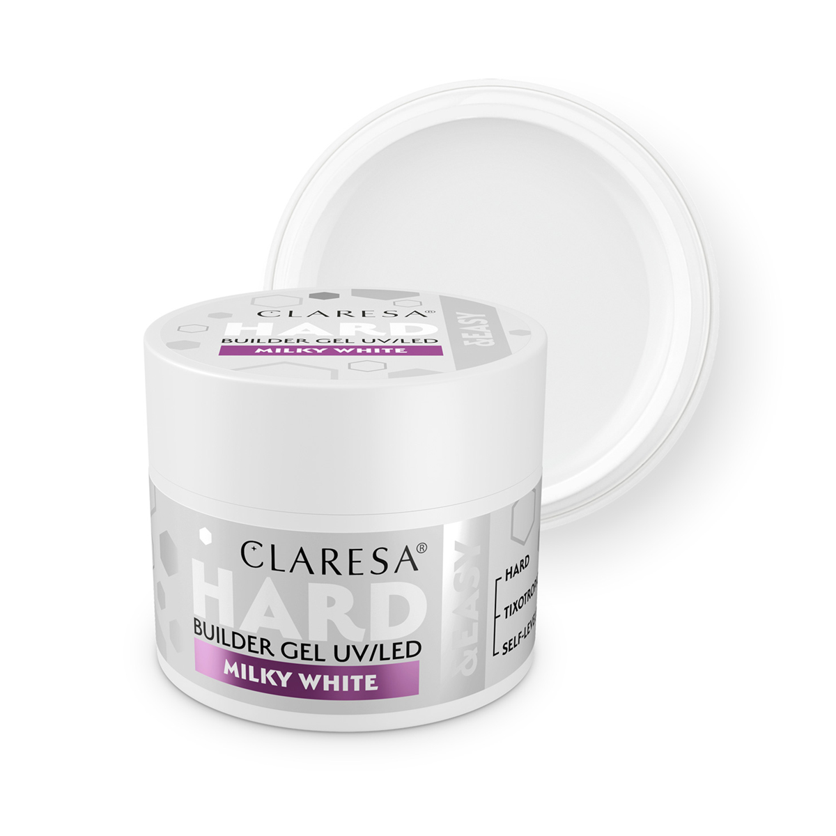 Claresa HARD&EASY stavebný gél mliečna biela 12g