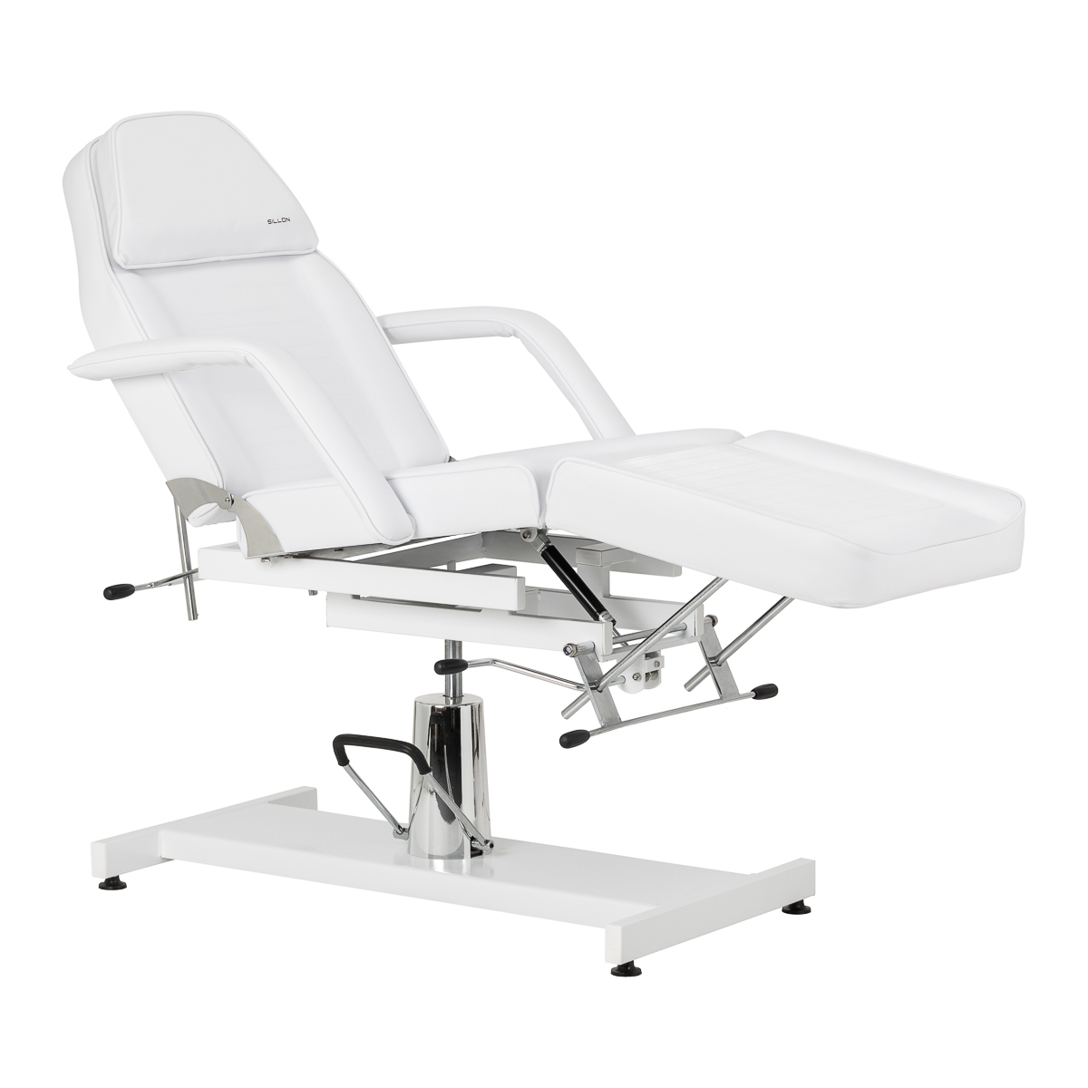 Hydraulické kozmetické kreslo Sillon 210 s kolískou biele