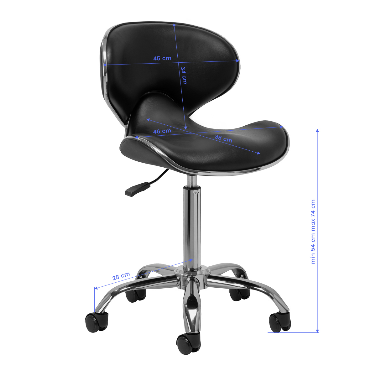 Kozmetická stolička Gabbiano Q-4599 čierna V2