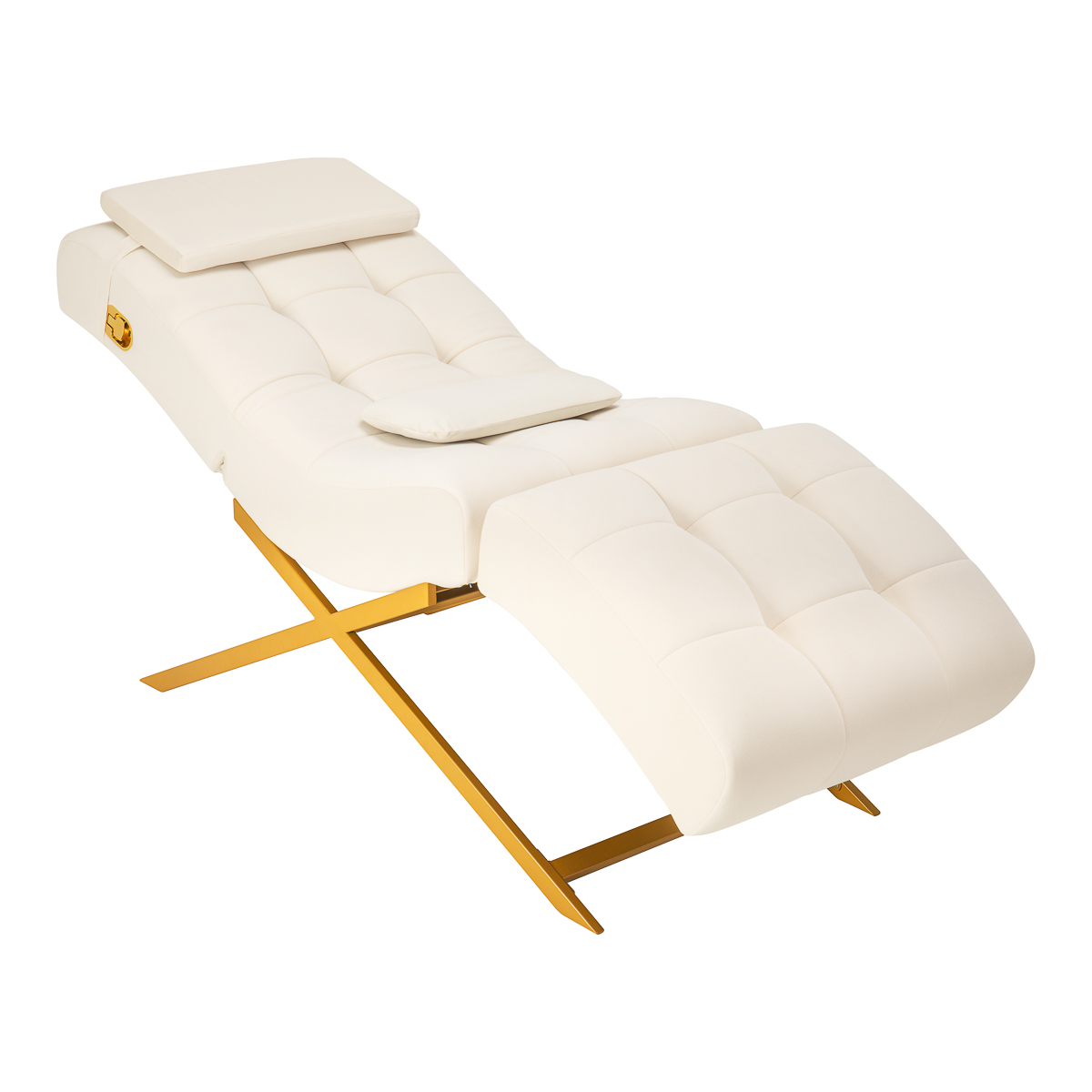 Sillon Umbra biele kreslo na ošetrenie rias so zlatou základňou