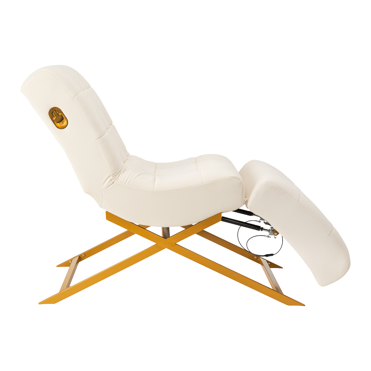 Sillon Umbra biele kreslo na ošetrenie rias so zlatou základňou