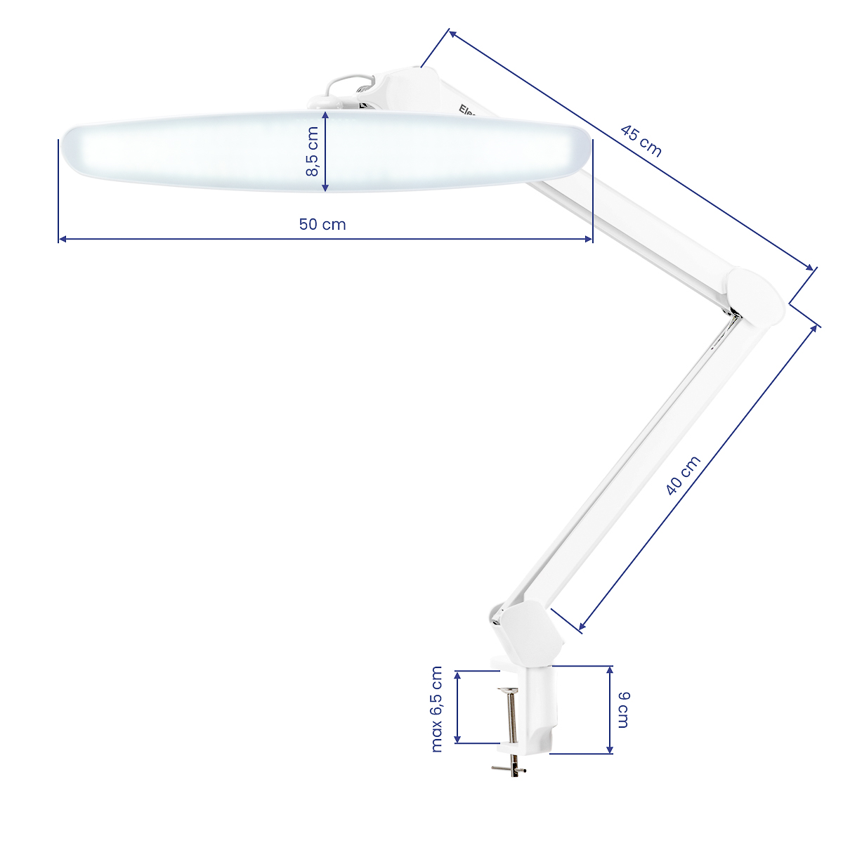 Dielenská lampa LED Elegante biela