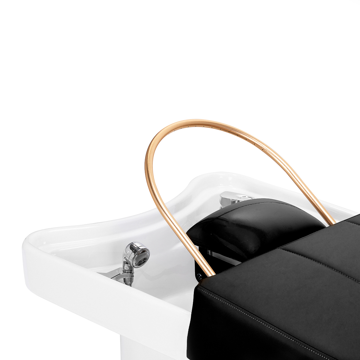 Čierny kadernícky umývadlový stojan Head Spa Gabbiano 017B s ležadlom