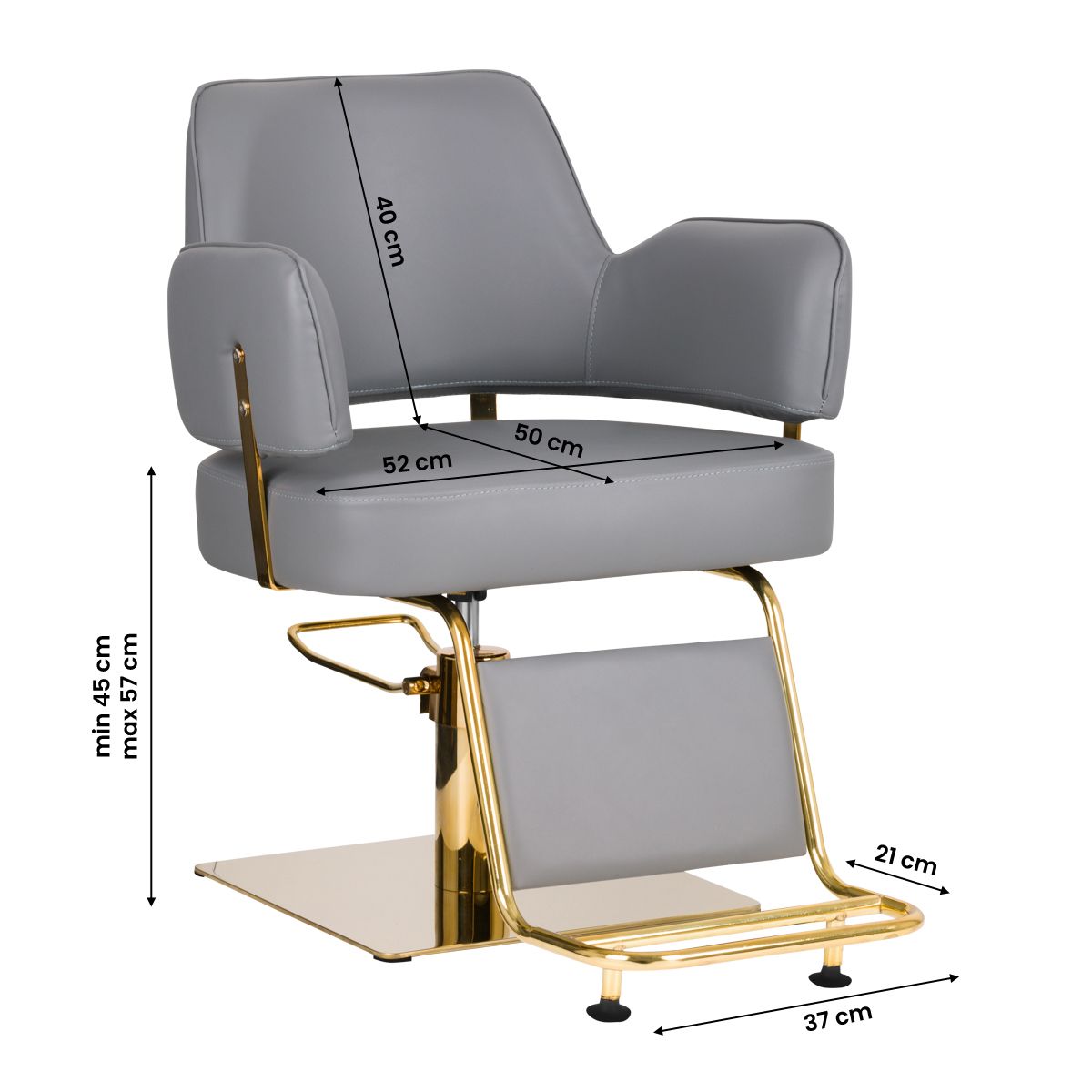 GABBIANO HAIRDRESSING CHAIR LINZ GOLD GRAY