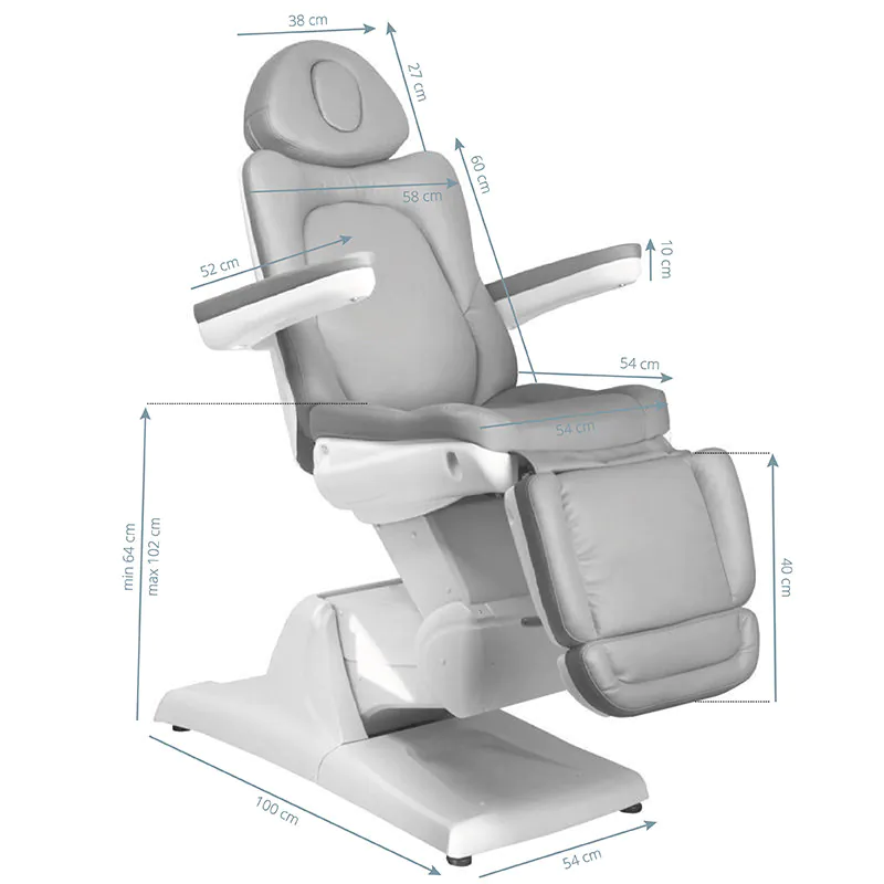 Electric cosmetic chair Azzurro 870 3 motors Gray Electric cosmetic chair Azzurro 870 3 motors Gray