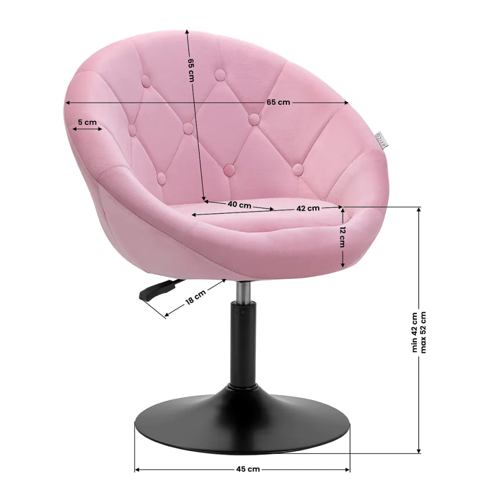 4Rico Drehstuhl QS-BL12G Rosa
